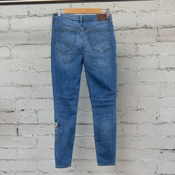 VINTAGE Johnny Was The Skinny Jean Floral Embroidered Mid-Rise Size 26